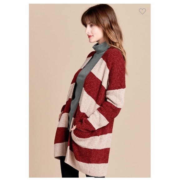 SALE - ONE LEFT* ODDI Chenille Colorblock Cozy Cardigan - Picture 6 of 8